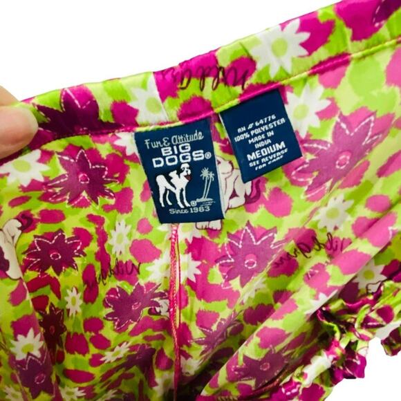 Vintage Fun And Attitude Big Dogs Satin Wild Girl Pajama Set Medium - Picture 10 of 11
